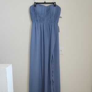 Donna Morgan Strapless Dress in Soft Blue